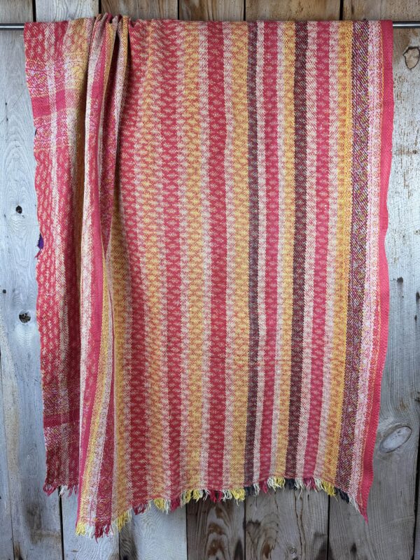 Exquisite vintage Kantha quilt featuring authentic hand-stitched Indian patchwork, responsibly sourced and perfect as unique homeware.