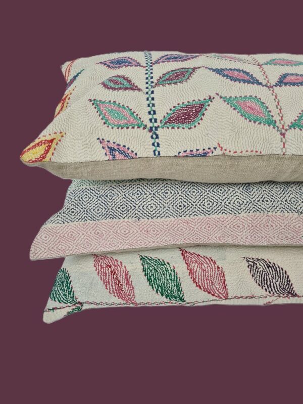 Nakashi Kantha Cushion (mini bolster) - Image 2