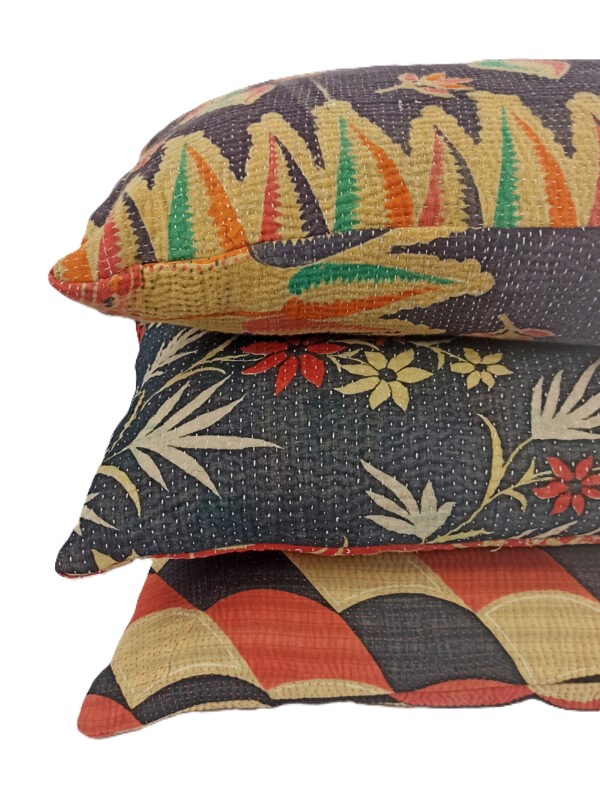 Kantha Cushion (mini bolster) - Image 3
