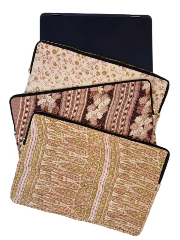 Kantha Laptop case, padded and perfect for ipads or small laptops.