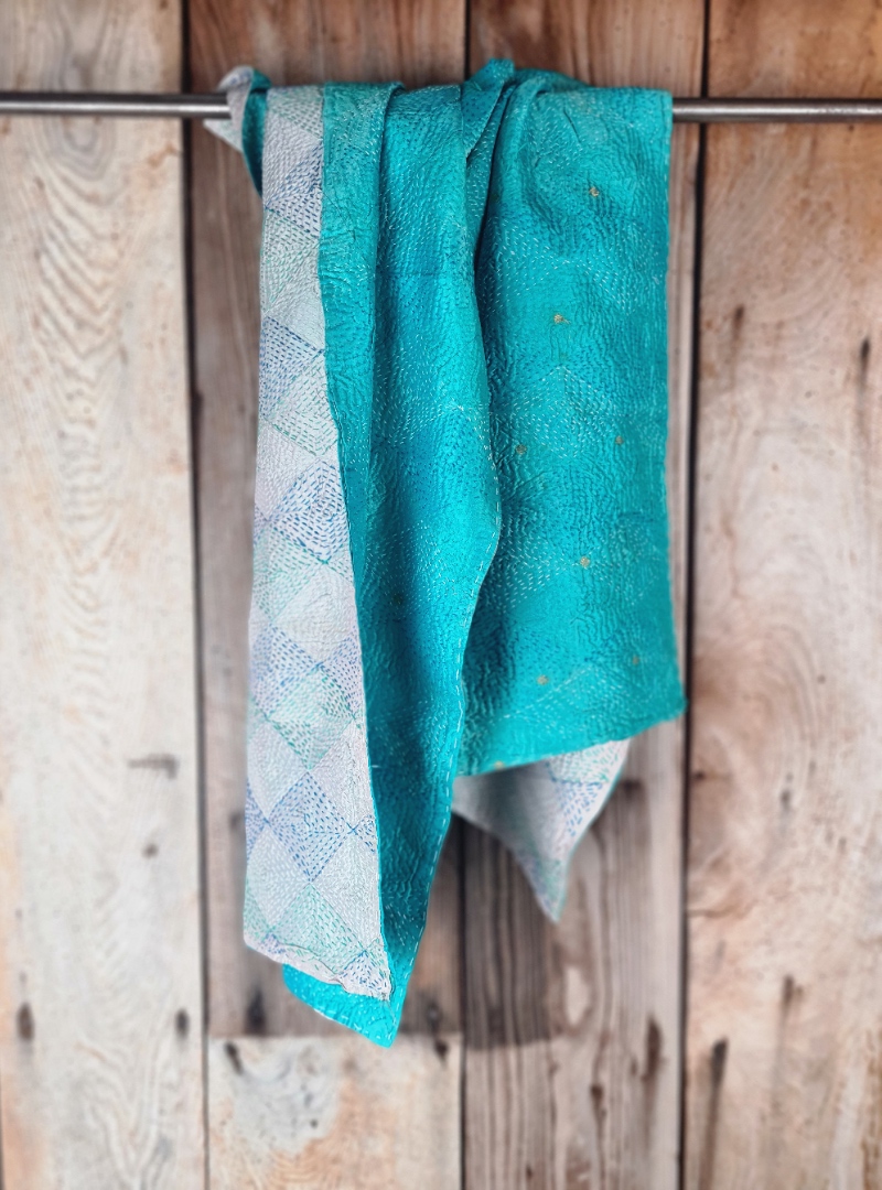 Recycled Kantha Silk Scarf