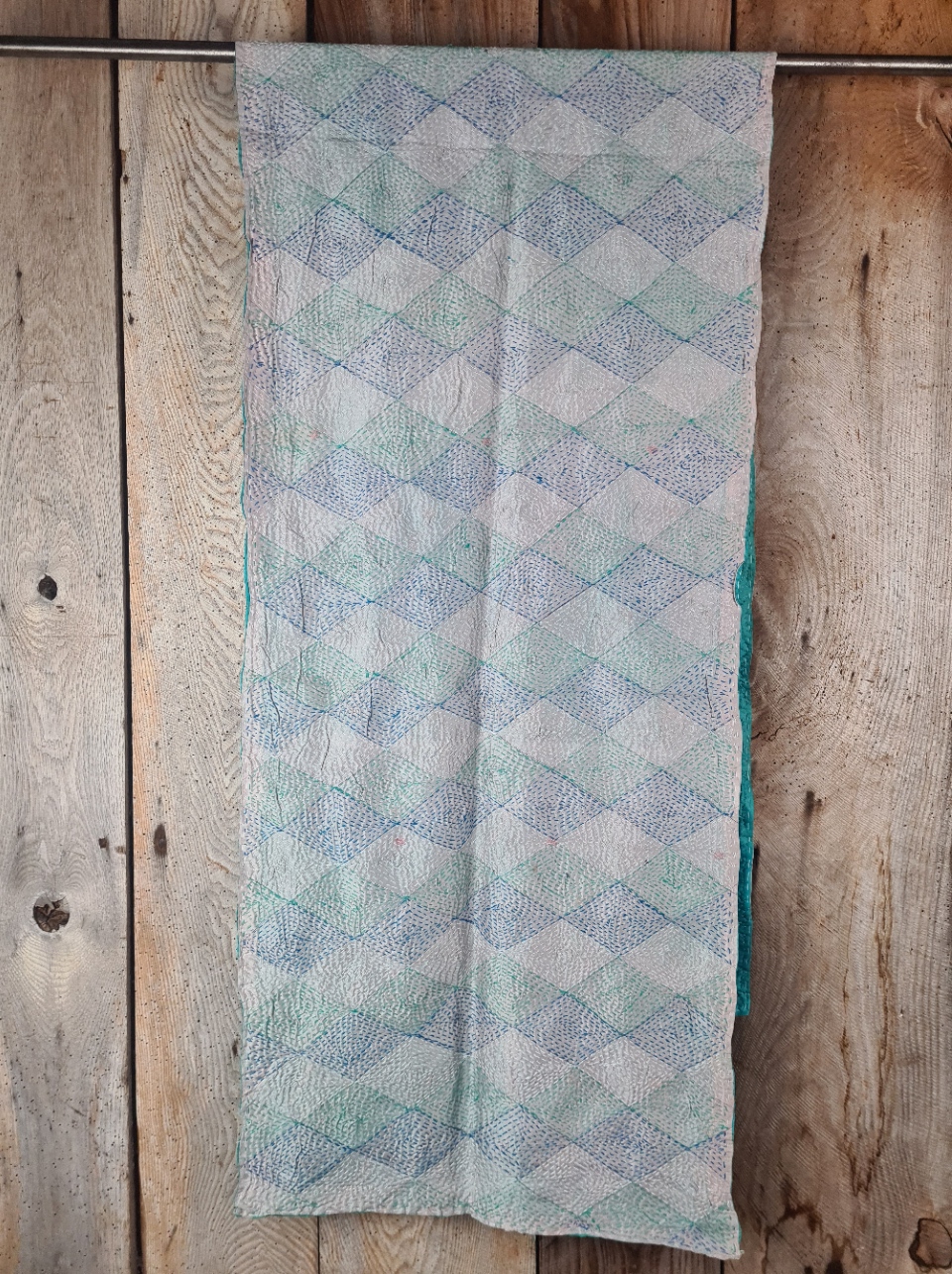 Recycled Kantha Silk Scarf - Image 4