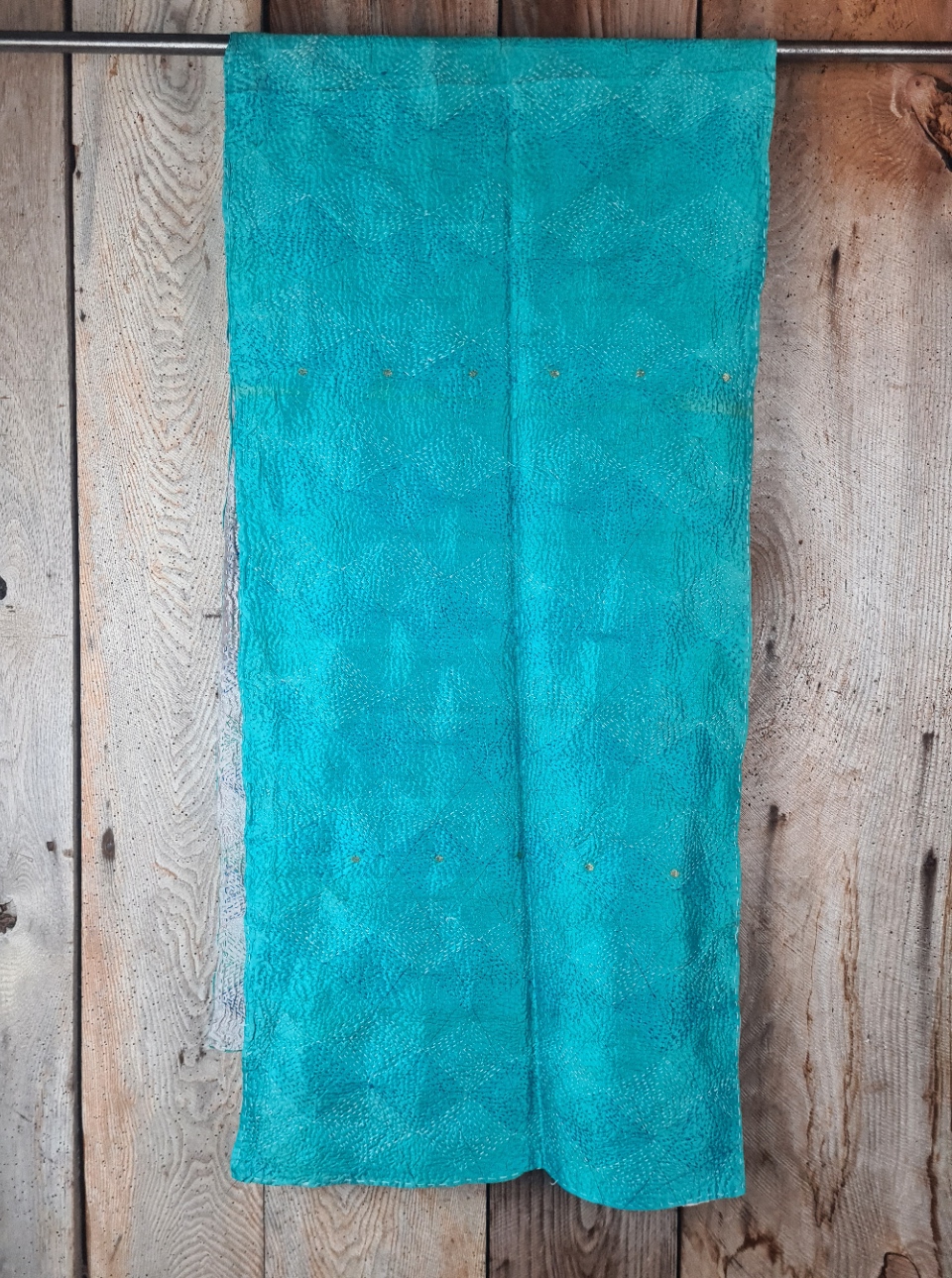 Recycled Kantha Silk Scarf - Image 3