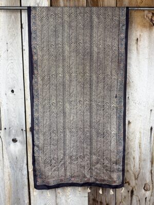 Mulberry silk scarf, block printed with natural dyes by Sufyian Khatri. The perfect lightweight unique accessory for any outfit.