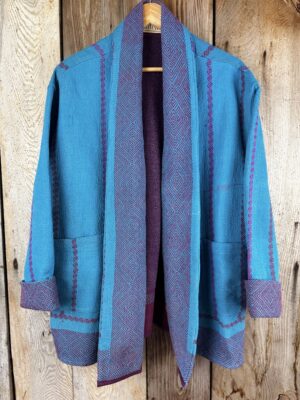 Vintage cotton Kantha Jacket with finely hand stitched details, rich textures and colours.