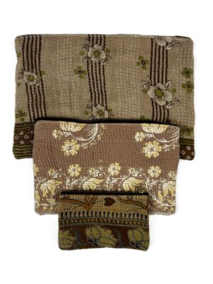 Colourful cotton kantha bags, pockets and purses, great for organising the smaller things in life. Made from recycled kantha quilts for the perfect accessory.