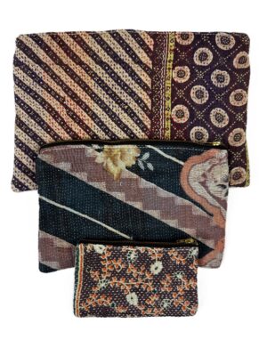 Colourful cotton kantha bags, pockets and purses, great for organising the smaller things in life. Made from recycled kantha quilts for the perfect accessory.