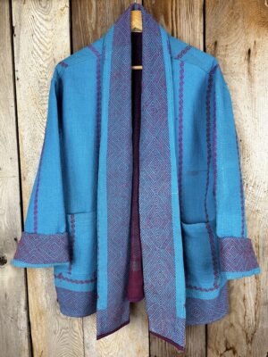 Vintage cotton Clara Kantha Jacket with finely hand stitched details, rich textures and colours.