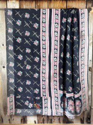 Exquisite vintage Kantha quilt featuring authentic hand-stitched Indian patchwork, responsibly sourced and perfect as unique homeware.