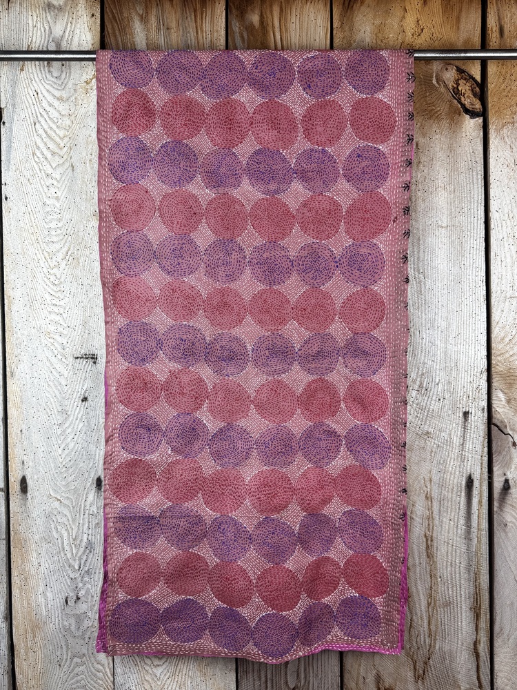 Silk scarf made from hand-stitched recycled sari silk.