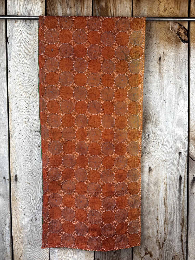 Silk scarf made from hand-stitched recycled sari silk.
