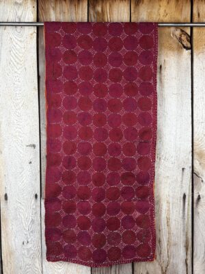 Silk scarf made from hand-stitched recycled sari silk.