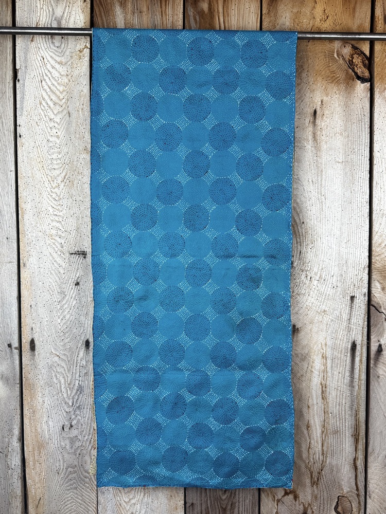 Silk scarf made from hand-stitched recycled sari silk.
