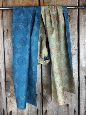 Silk scarf made from hand-stitched recycled sari silk.
