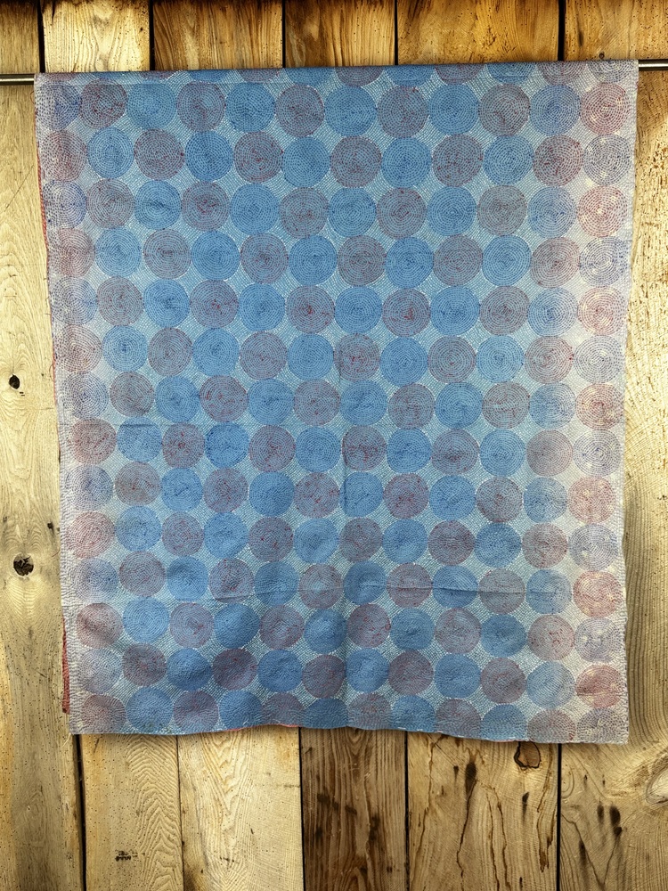 Silk scarf made from hand-stitched recycled sari silk.