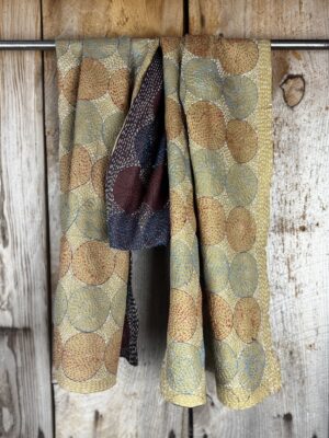 Silk scarf made from hand-stitched recycled sari silk.