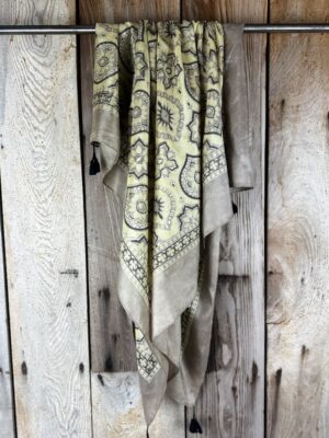 Mulberry silk scarf, block printed with natural dyes by Sufyian Khatri. The perfect lightweight unique accessory for any outfit.