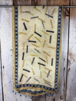 Mulberry silk scarf, block printed with natural dyes by Sufyian Khatri. The perfect lightweight unique accessory for any outfit.