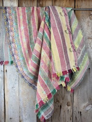 Exquisite vintage Kantha rug quilt featuring authentic hand-stitched Indian patchwork, responsibly sourced and perfect as unique homeware or picnic mat.