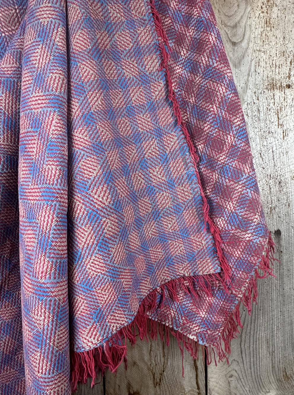Exquisite vintage Kantha rug quilt featuring authentic hand-stitched Indian patchwork, responsibly sourced and perfect as unique homeware or picnic mat.
