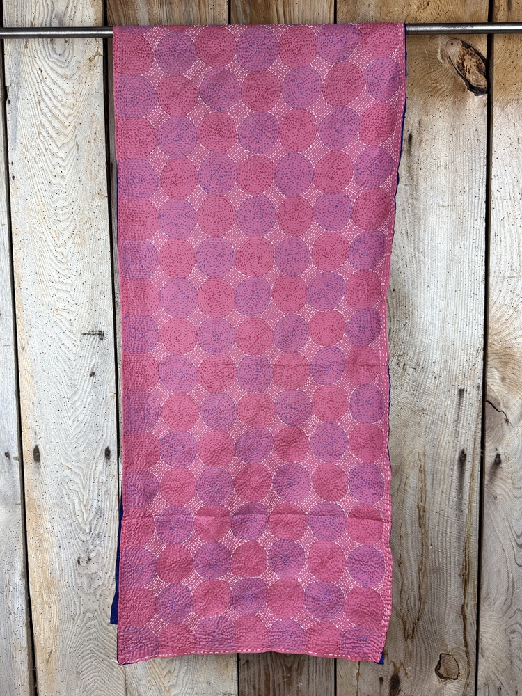 Silk scarf made from hand-stitched recycled sari silk.