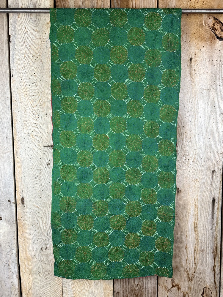 Silk scarf made from hand-stitched recycled sari silk.