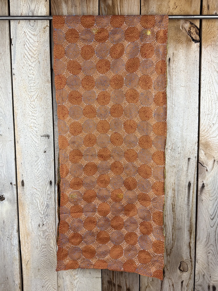 Silk scarf made from hand-stitched recycled sari silk.