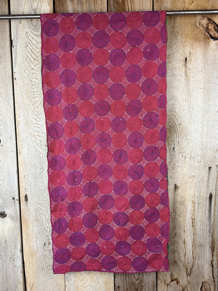 Silk scarf made from hand-stitched recycled sari silk.