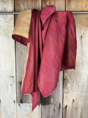 Silk scarf made from hand-stitched recycled sari silk.