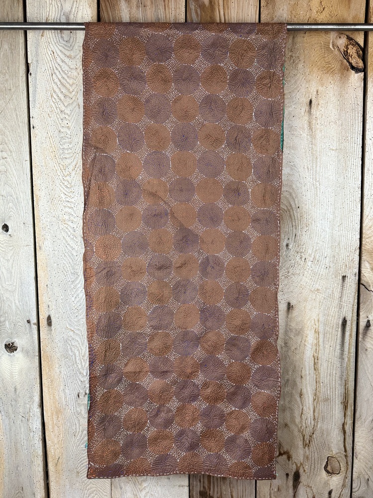Silk scarf made from hand-stitched recycled sari silk.
