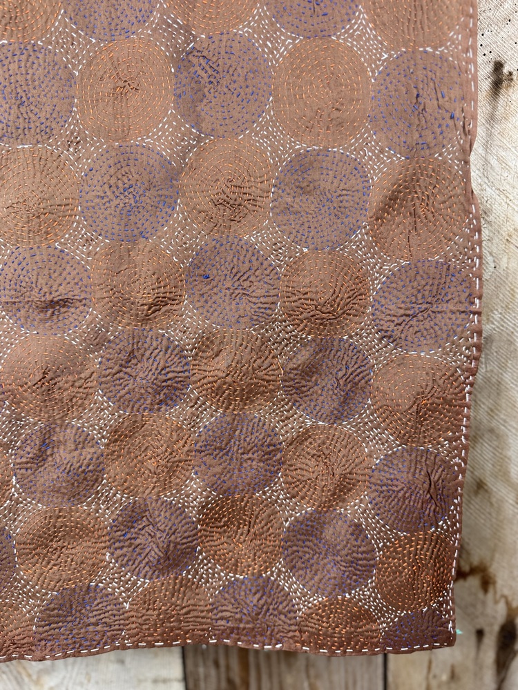 Silk scarf made from hand-stitched recycled sari silk.