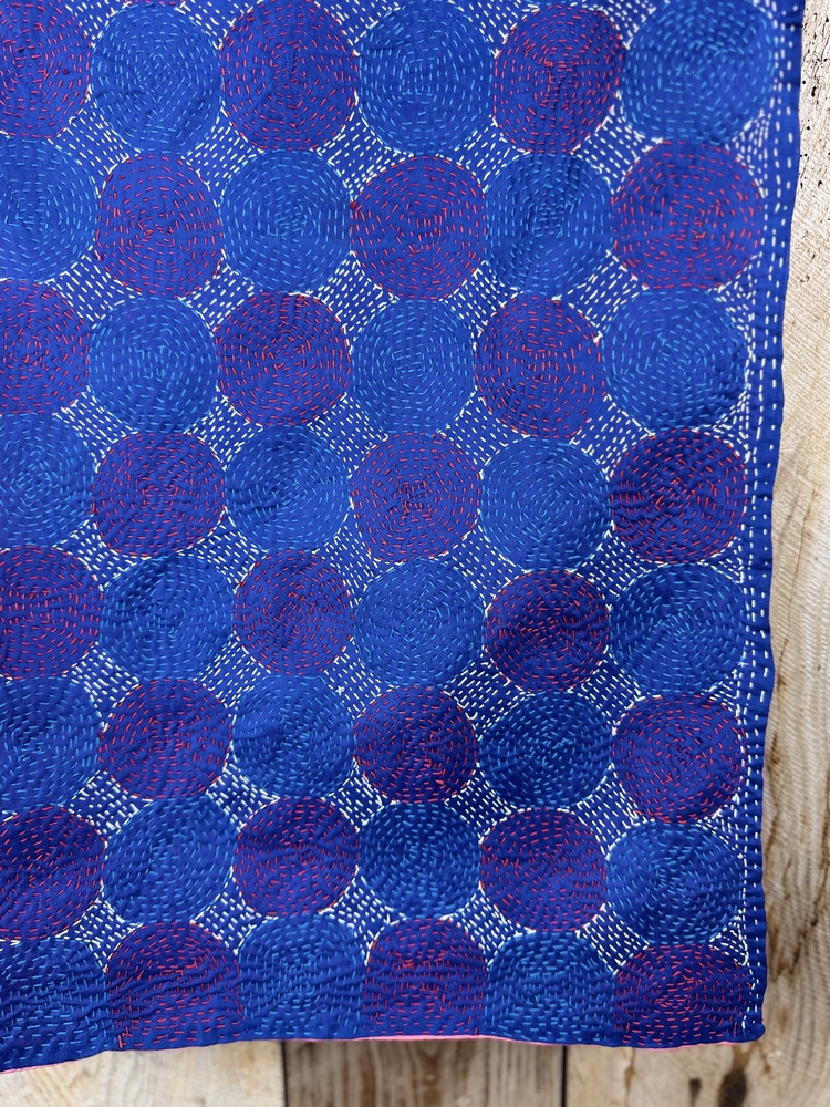 Silk scarf made from hand-stitched recycled sari silk.