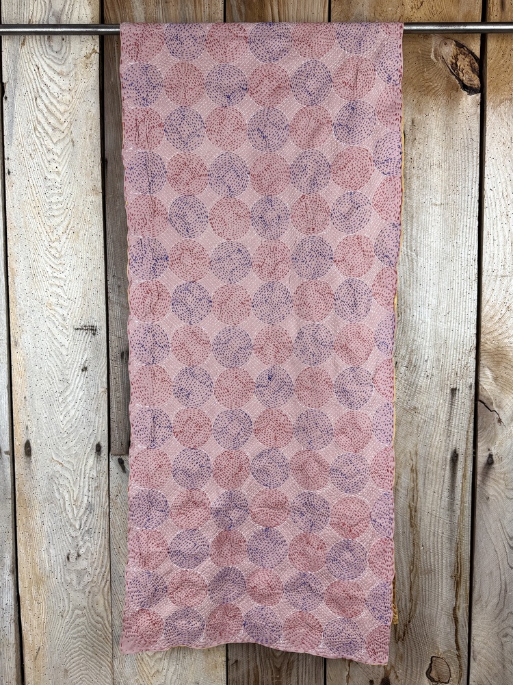 Silk scarf made from hand-stitched recycled sari silk.