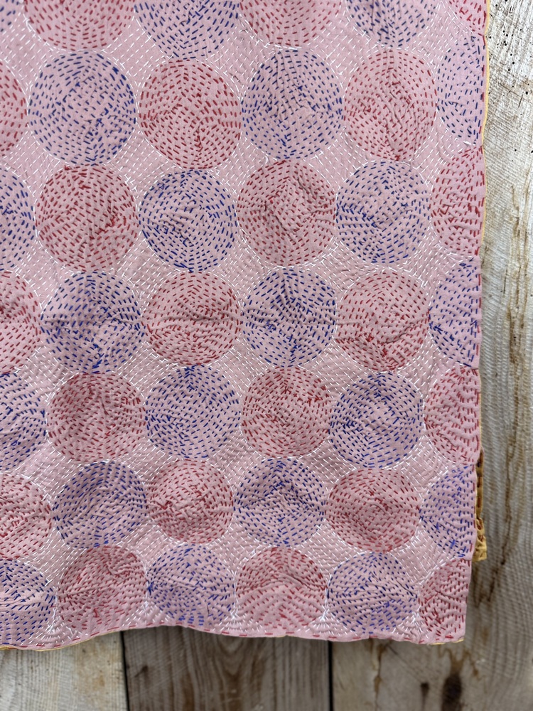 Silk scarf made from hand-stitched recycled sari silk.